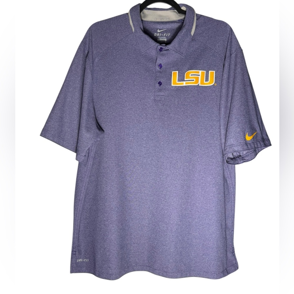 Nike Dri Fit LSU Tigers Purple Polo Shirt men’s size XL